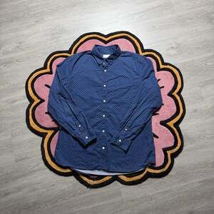Gap Slim Fit Casual Button Up Shirt Size XL Navy Blue Red